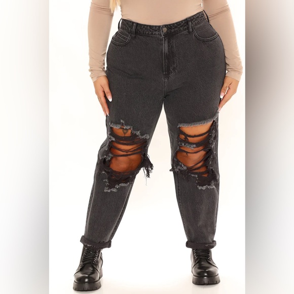 Fashion nova black ripped jeans - size 3 - Picture 7 of 9